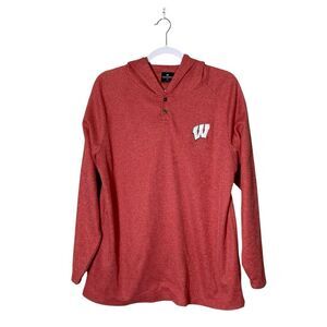 Colosseum Own The Stands Red Wisconsin Badgers Thermal Hoodie Men's Size XL